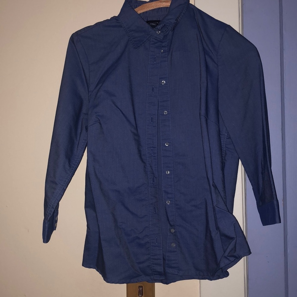 Lands End 3/4 Sleeve Oxford Buttondown
